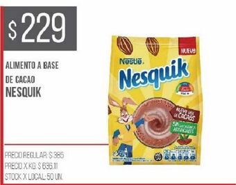 Disco Alimento a base de cacao nesquik 360g oferta