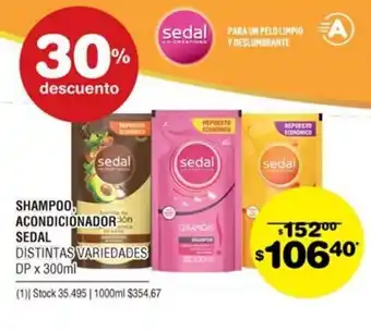 Atomo Conviene Sedal Shampoo,Acondicionador Distintas Variedades DP x 300ml oferta