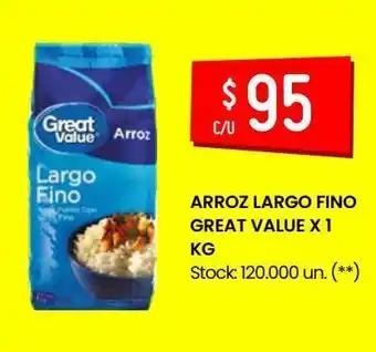 Changomas Arroz largo fino great value 1kg oferta