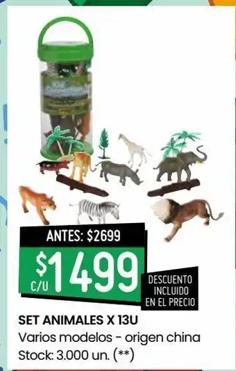 Changomas Set animales x 13un oferta
