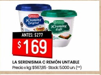 Changomas Cremón untable la serenisima oferta