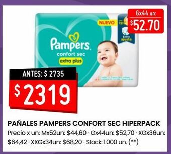 Changomas Pañales pampers confort sec hiperpack oferta