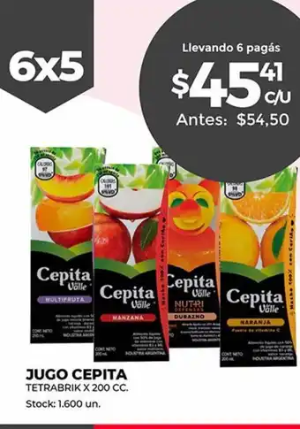 Supermercados Tadicor Jugo Cepita x 200cc oferta