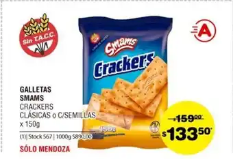 Atomo Conviene Smams Galletas Crackers Clásicas o C/Semillas x 150g oferta