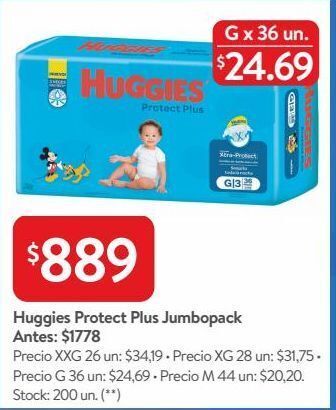 Walmart Huggies protect plus jumbopack oferta