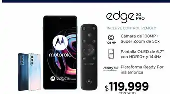 Coppel Celular motorola edge 20 pro azul 12gb 256gb 5g + control oferta