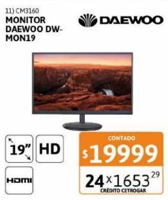 Cetrogar Monitor daewoo 19" dw-mon19 oferta