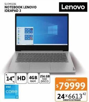 Cetrogar Notebook lenovo ip 3 14iml05 i3 4gb-256gbssd oferta