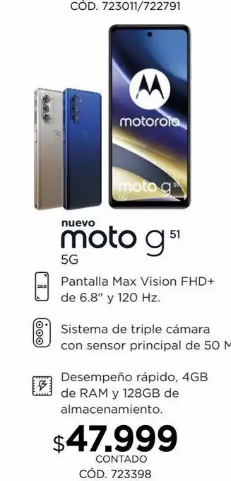 Coppel Nuevo moto g51 oferta