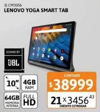 Cetrogar Tablet lenovo yoga smart yt x705f 4 64g oferta
