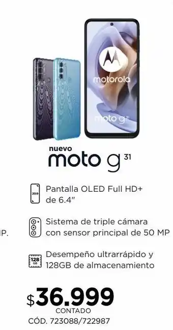 Coppel Nuevo moto g31 oferta