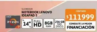 Cetrogar Notebook lenovo ip 5 14alc05 r7 8g 256g 10s 82lm00b2ar oferta