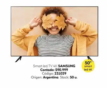 Coppel Smart led tv 4k 50" samsung un50au7000gczb oferta