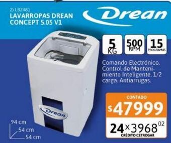 Cetrogar Lavarropas drean concept 5.05 v1 5kg 500rpm oferta