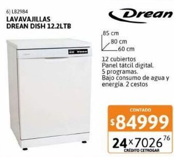 Cetrogar Lavavajillas drean dish 12.2 ltb oferta
