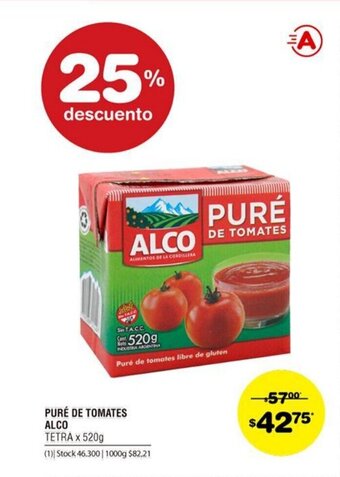 Atomo Conviene Alco Purè De Tomates Tetra x 520g oferta
