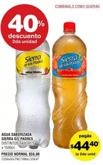 Atomo Conviene Agua Saborizada Sierra D/L padres Distintos Sabores x 1500cc oferta