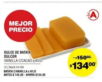 Atomo Conviene Dulcor Dulce De Batata Vainilla C/Cacao x Kilo oferta