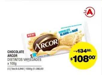 Atomo Conviene Arcor Chocolate Disintos Variedades x 100g oferta