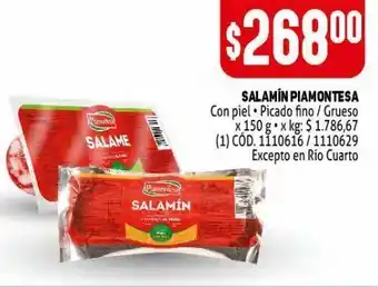 Makro Salamín piamontesa x 150g oferta