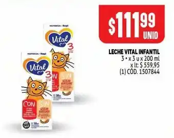 Makro Leche vital infantil 3 x 3u x 200ml oferta