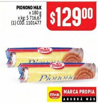Makro Pionono m&k 180g oferta