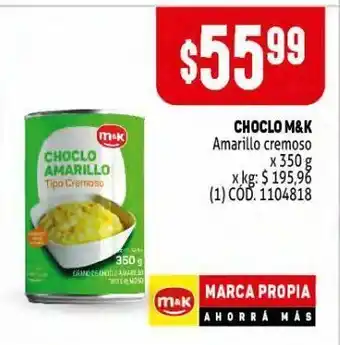 Makro Choclo m&k amarillo cremoso x 350g oferta