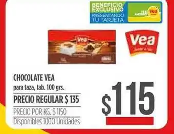 Supermercados Vea Vea Chocolate Para Taza, Tab. 100grs. oferta