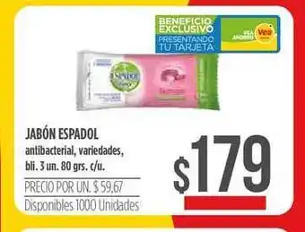 Supermercados Vea Espadol Jabón 3un. 80grs. c/u oferta
