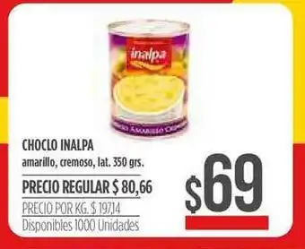 Supermercados Vea Inalpa Choclo Amarillo, Cremoso, Lat. 350grs. oferta