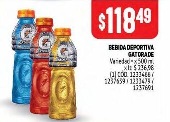 Makro Bebida deportiva gatorade 500ml oferta