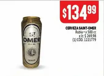 Makro Cerveza saint omer rubia 500cc oferta
