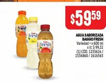 Makro Agua saborizada baggio fresh 600ml oferta