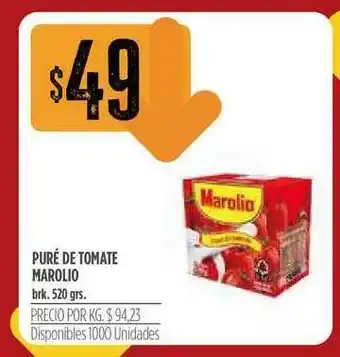 Supermercados Vea Marolio Puré De Tomate 520grs. oferta