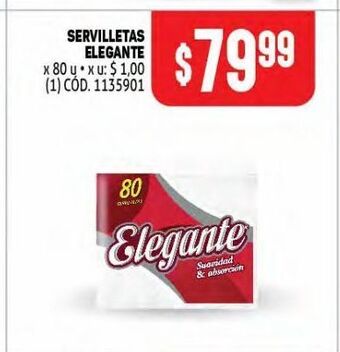 Makro Servilletas elegante x 80u oferta