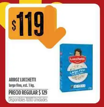 Supermercados Vea Lucchetti Arroz Largo Fino, Est. 1kg. oferta