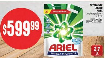 Makro Detergente líquido ariel 2,7l oferta