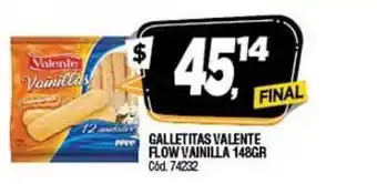Supermercados Yaguar Valente Flow Vainilla Galletitas 148gr oferta
