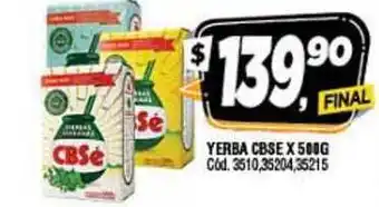 Supermercados Yaguar Cbsé Yerba x 500g oferta