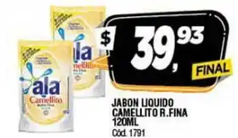 Supermercados Yaguar Ala Jabon Liquido Camellito R.Fina 120ml oferta