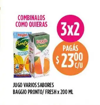 Supermercados Toledo Baggio Pronto/Fresh Jugo Varios Sabores x 200ml oferta