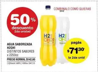 Atomo Conviene H2OH! Agua Saborizada Distintos Sabores x 2250cc oferta