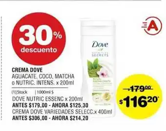 Atomo Conviene Dove Crema Aguacate, Coco, Matcha O Nutric. Intens x 200ml oferta