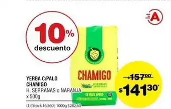 Atomo Conviene Chamigo Yerba C/Palo H. Serranas O Naranja x 500g oferta
