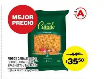Atomo Conviene Canale Fideos Codito, Tirabuzon, Spaghetti O Tallarín x 500g oferta