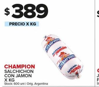 Carrefour Maxi Salchichón con jamón champion x kg oferta