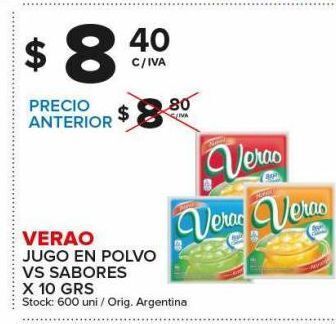 Carrefour Maxi Jugo en polvo verao vs sabores 10g oferta