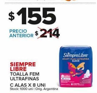 Carrefour Maxi Toallas femeninas siempre libre x 8uni oferta