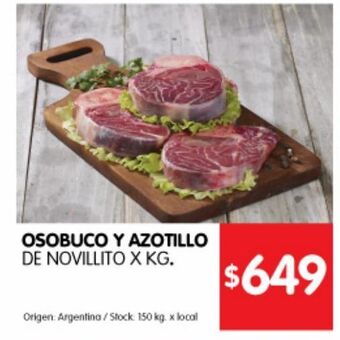 Disco Osobuco y azotillo de novillito x kg oferta