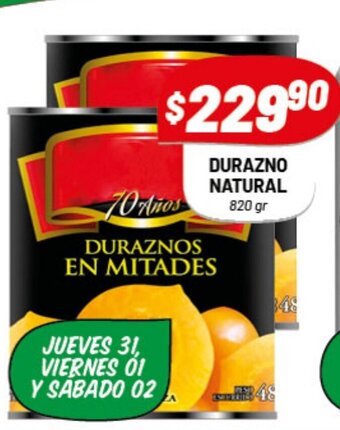 Almacor Durazno Natural 820gr oferta